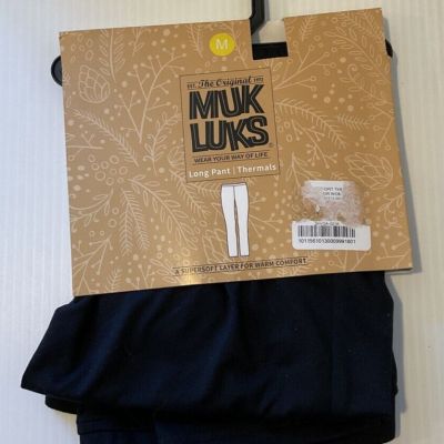 New The Original Muk Luks Women’s Black Knit Footless Tights Size M